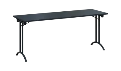 SLA 180 lak skládací jednací stůl 1800x600, deska 25 mm, podnož černý lak, deska antracit